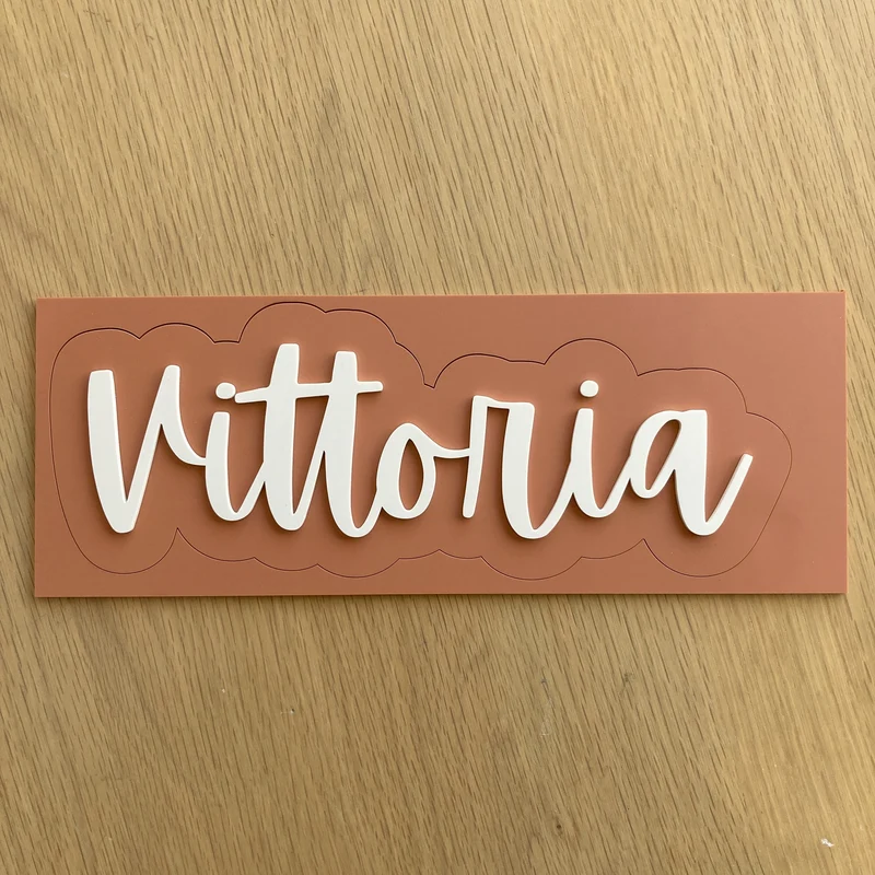 Lettrage acrylique Veronica Small - Terre cuite et os