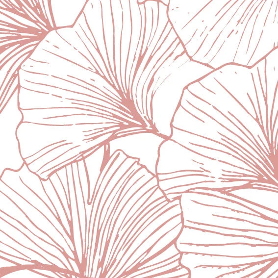 Vinyle Gingko Rose Vif 49x300 cm