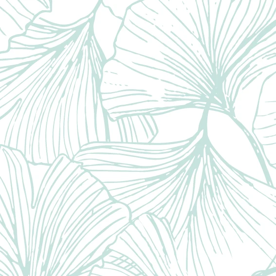 24,5x73,5 cm Vinyle Gingko Menthe