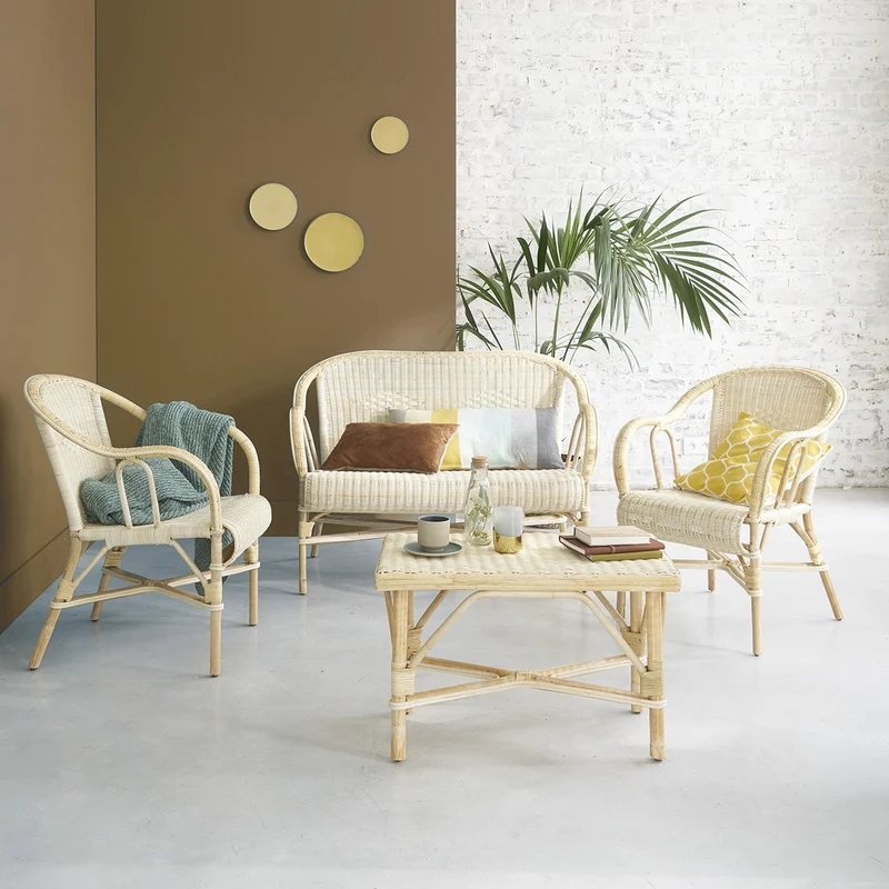 Ensemble en rotin naturel