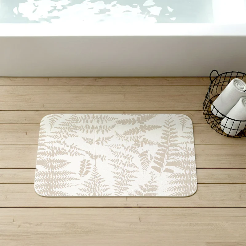 Tapis de bain antidérapant Fougère - Plusieurs couleurs et tailles disponibles