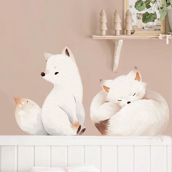 Autocollants d'animaux de Noël Renards XL