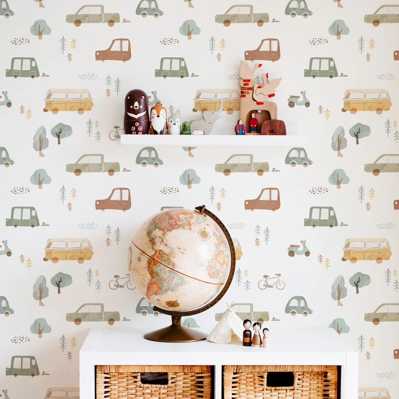 Papier peint adhésif vinyle roadtrip multicolore 50x300 cm-Decochic