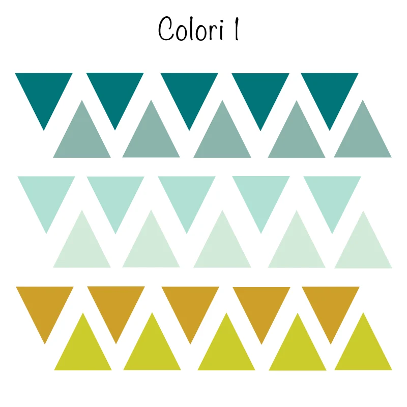 Autocollants triangulaires colorés