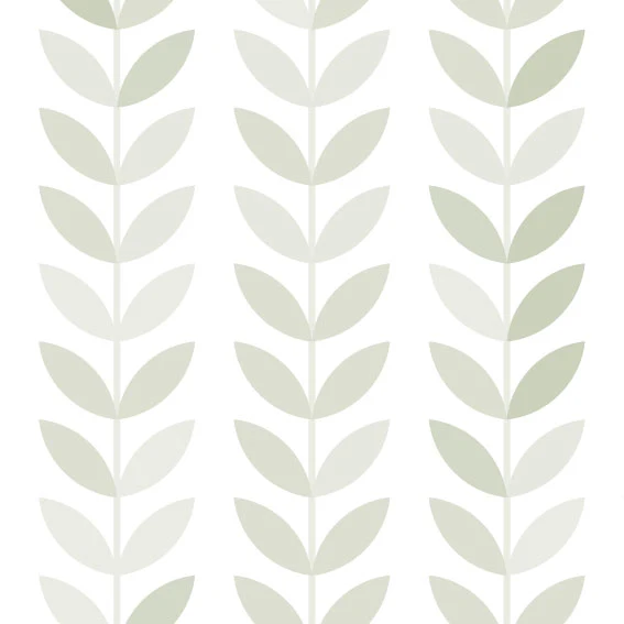 Tissu Sauge Clair Vintage Feuilles 50x300 cm