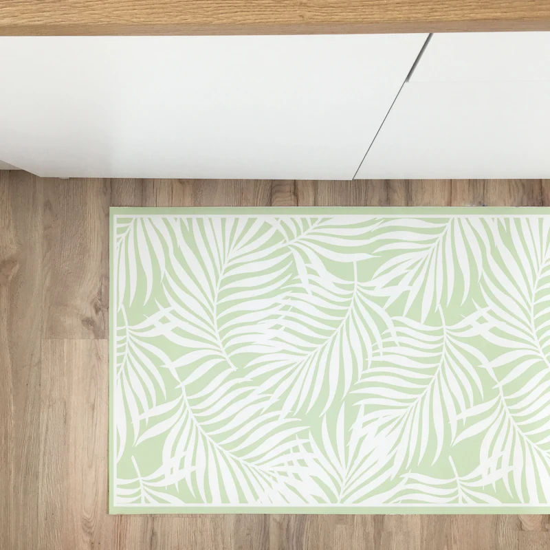 Tapis en vinyle 48x148 Feuilles tropicales Pistache