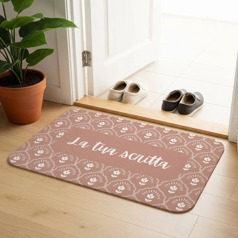 Tapis de porte lavable Quiet Posy - Plusieurs couleurs et tailles disponibles - Texte personnalisable