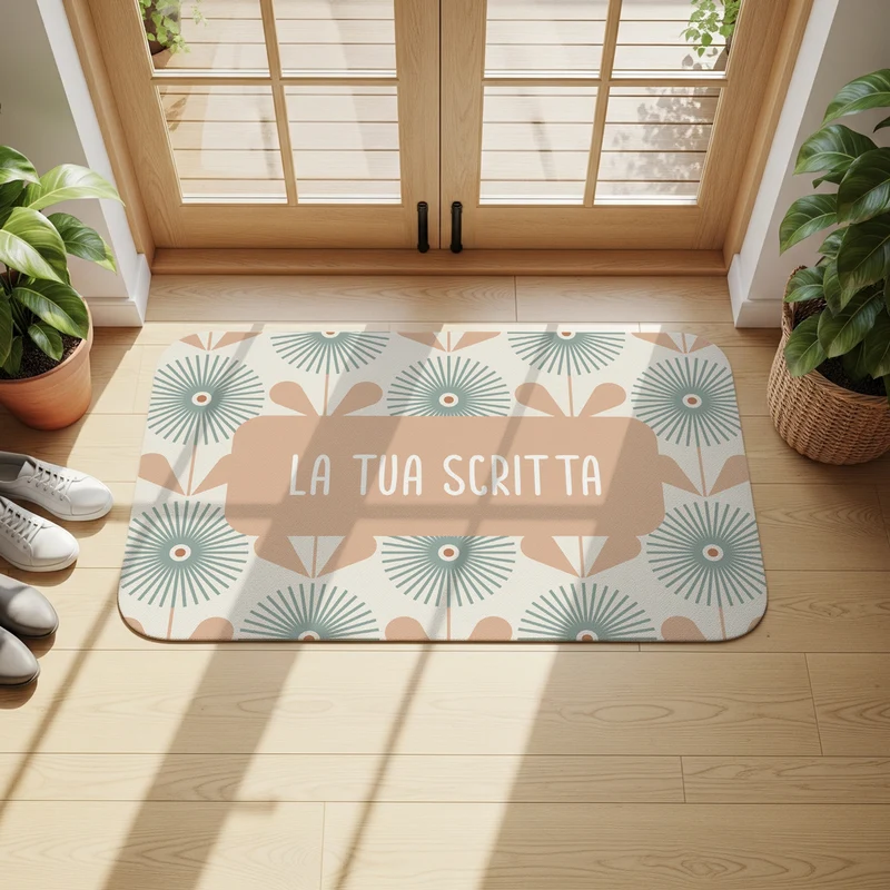 Tapis antidérapant Crépuscule de tournesols - Plusieurs tailles disponibles - Texte personnalisable