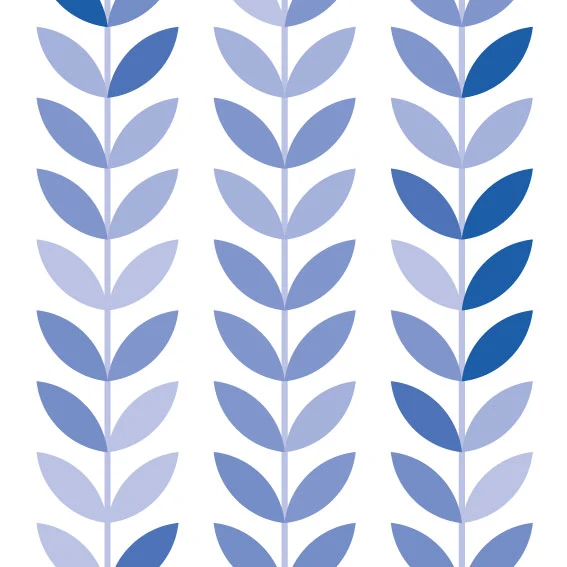 Vinyle Feuilles Bleues Vintage 50x27,5 cm