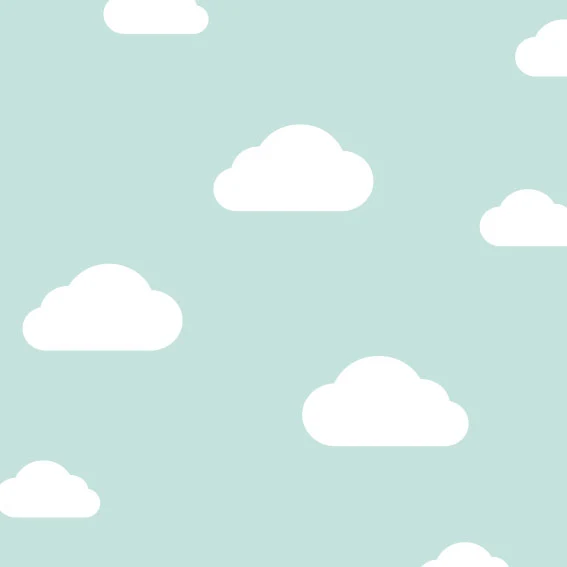 50x300 cm Vinyle Nuages ​​Menthe