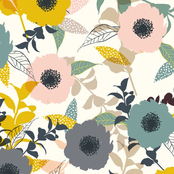 50x99 cm Tissu Autocollant Fleurs d'Automne