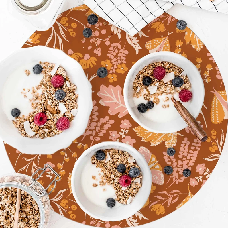 Sets de table ronds d'automne cosy
