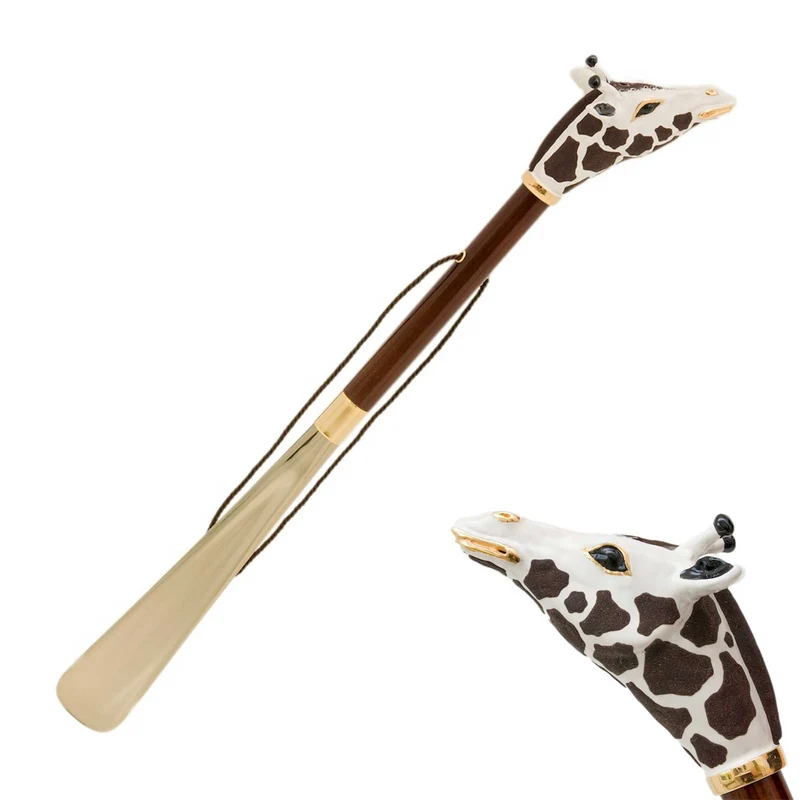 Shoehorn GIRAFFE with Enameled Brass Handle by Pasotti