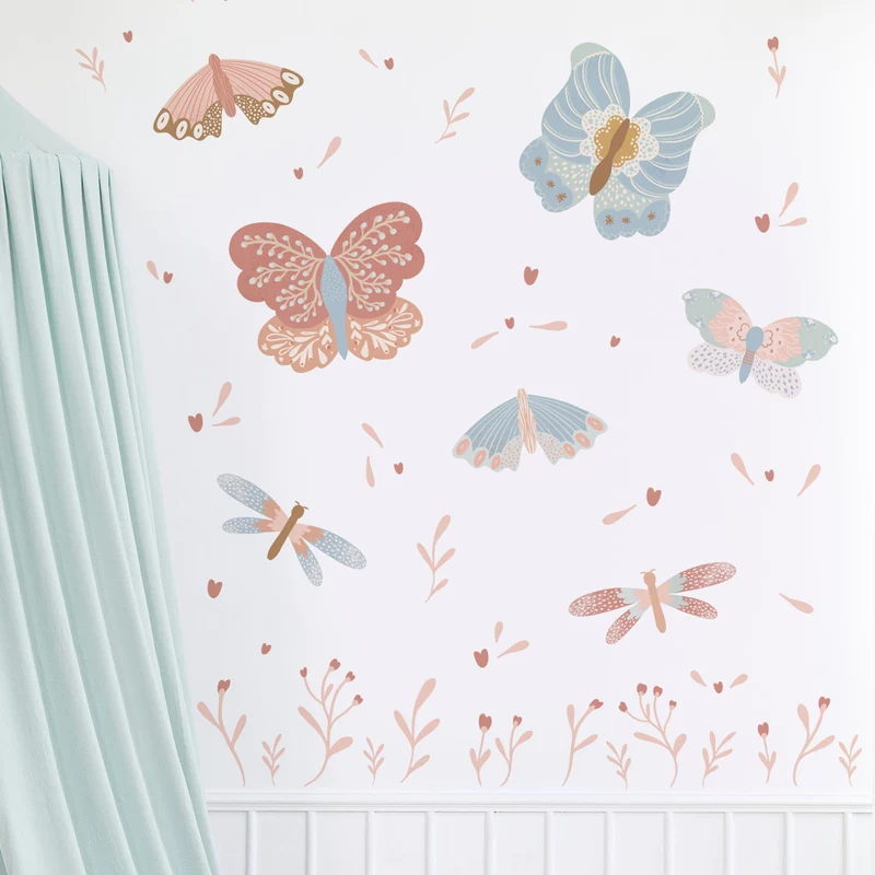 Stickers muraux buisson de papillons