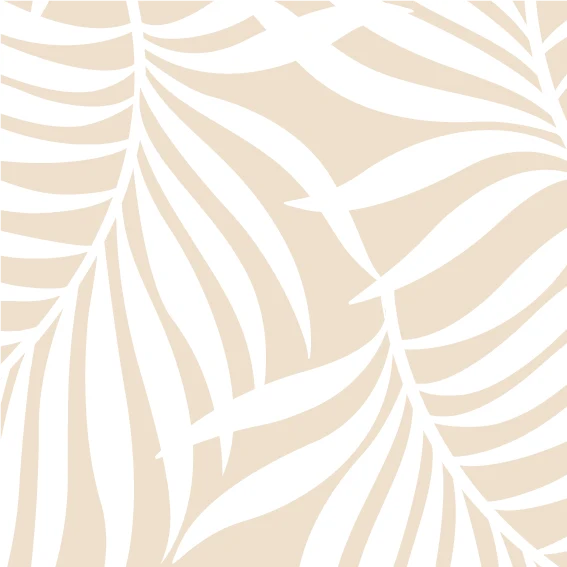 92x100cm Vinyle Feuilles Tropicales Sable