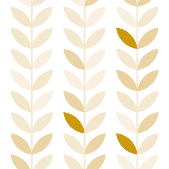 Tissu Feuilles Vintage Moutarde 50x200cm