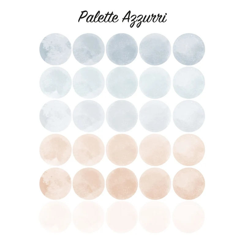 Stickers Muraux Ronds Aquarelle - Plusieurs Variantes de Couleurs Disponibles