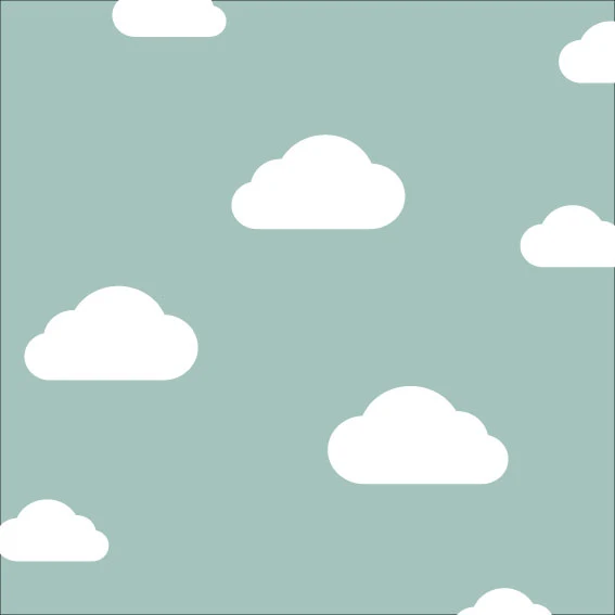 100x195 cm NUAGES MENTHE FONCE