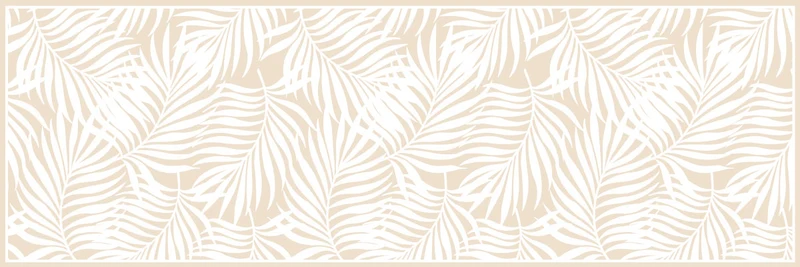 Tapis Vinyle 50x150 Feuilles Tropicales Sable
