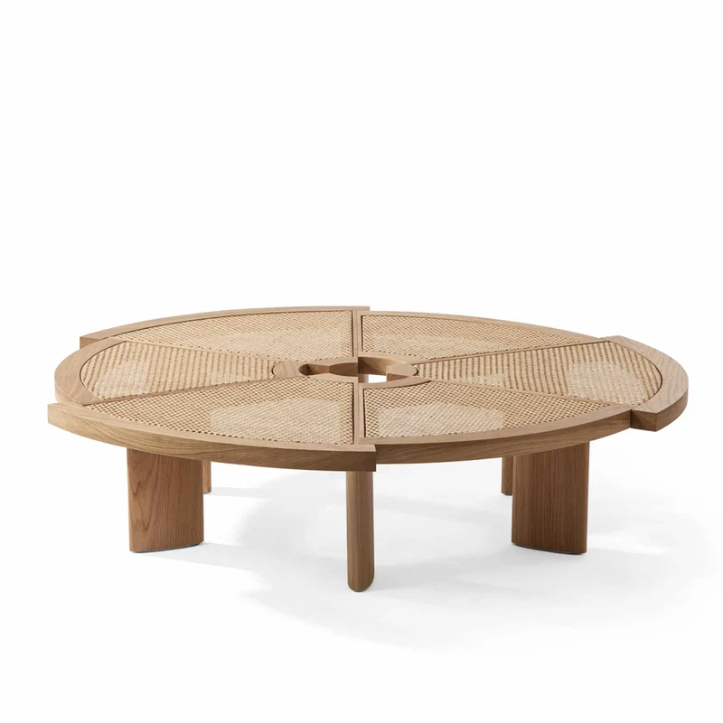 Oak Wood Coffee Table RIO, designed by Charlotte Perriand for Cassina