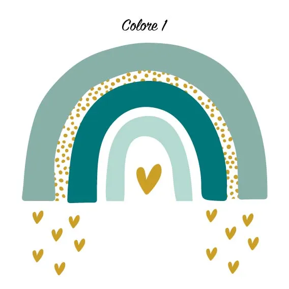 Sticker mural coeurs arc-en-ciel - plusieurs variantes de couleurs disponibles