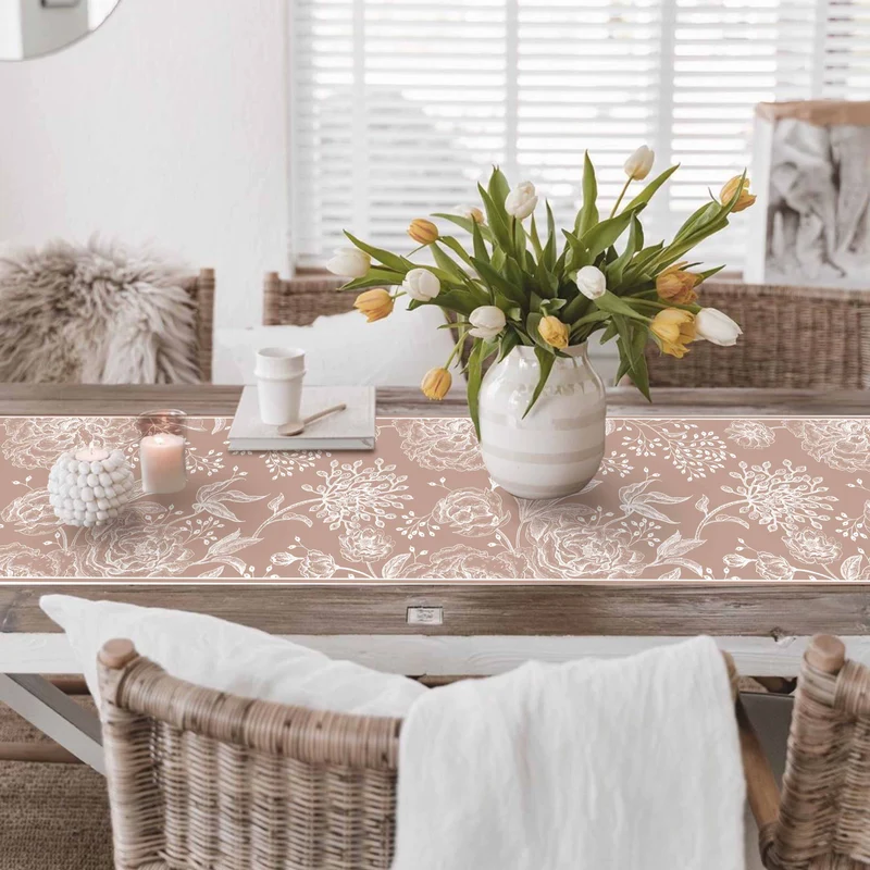 Chemin de table en vinyle Country Flowers - Plus de couleurs disponibles