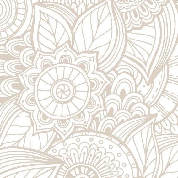 59x68 cm Vinyle Boho chic Ecru