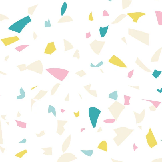 49,5x25 cm Vinyl Terrazzo multicolore