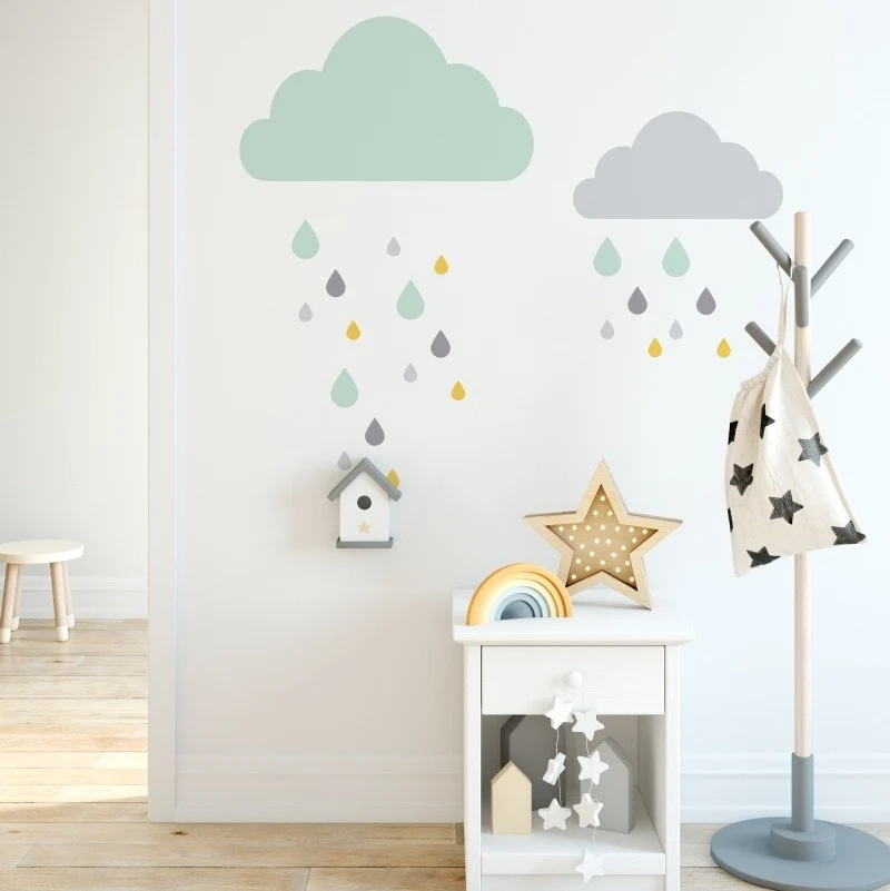 Stickers Nuages ​​et Gouttes
