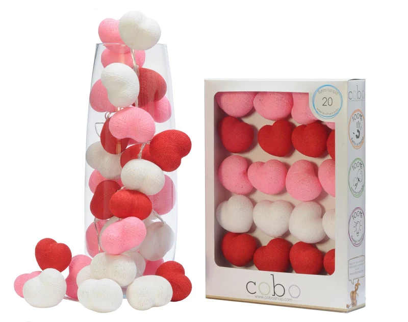 Boules lumineuses en forme de coeur