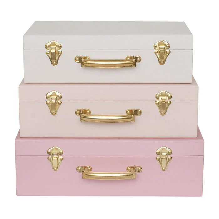 Ensemble de boîtes 3 en carton rose