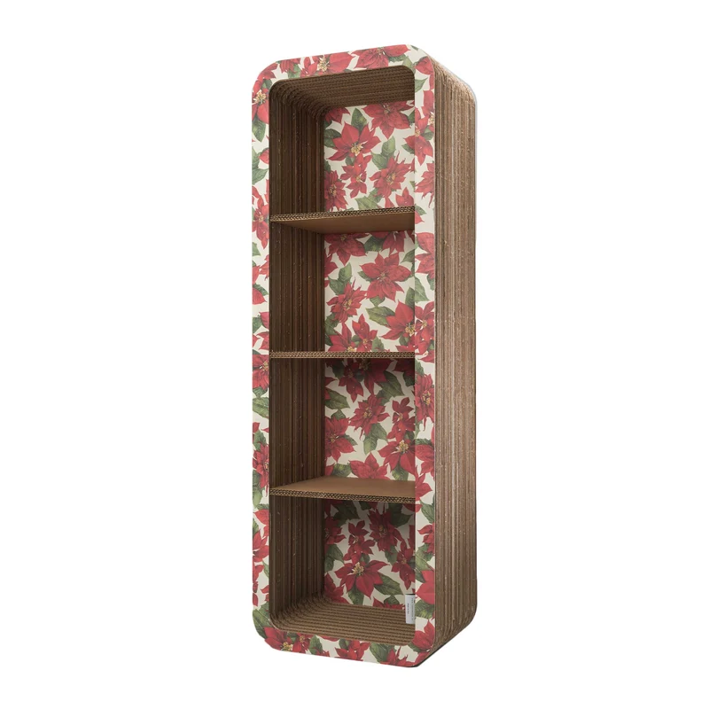 Modular Cardboard Bookcase MORETTO 135 Christmas Closed Back