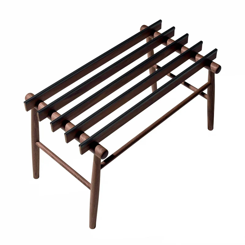 Luggage Stand LODI Walnut Wood by Giulio Iacchetti and Alessandro Stabile