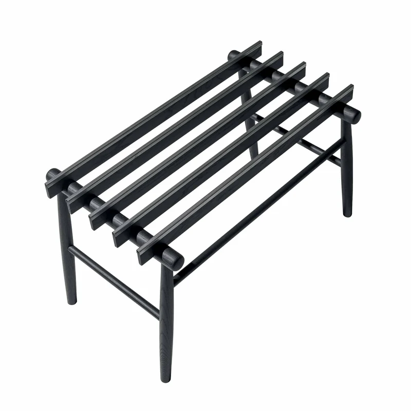 Luggage Stand LODI Black Ash Wood - by Giulio Iacchetti and Alessandro Stabile