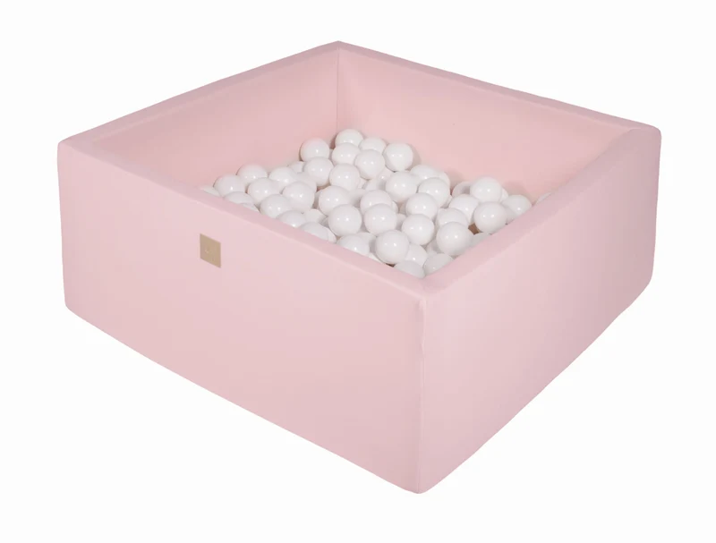 Piscine carrée rose avec boules blanches MeowBaby