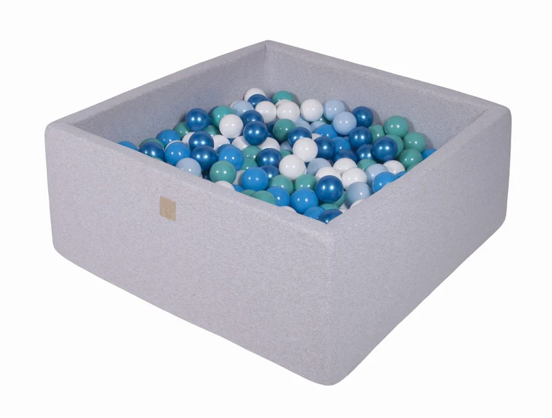 Piscine Carrée avec Balles Baby Blue, Turquoise et White MeowBaby Balls
