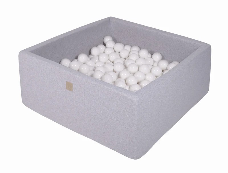 Piscine carrée MeowBaby avec boules blanches