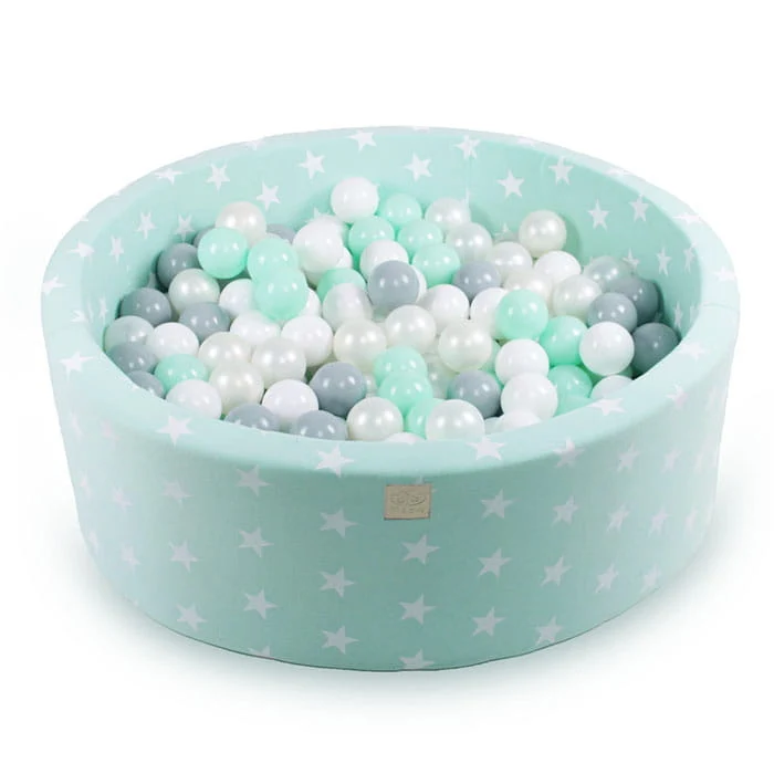 Star Pool avec boules MeowBaby Menthe, Gris, Blanc et Blanc Perle