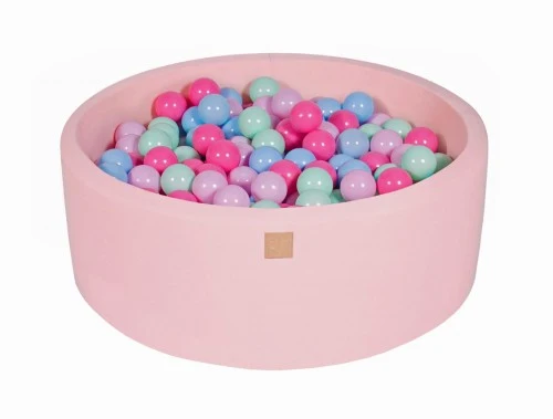 Piscine rose avec boules MeowBaby menthe, bleu bébé, rose et rose pastel