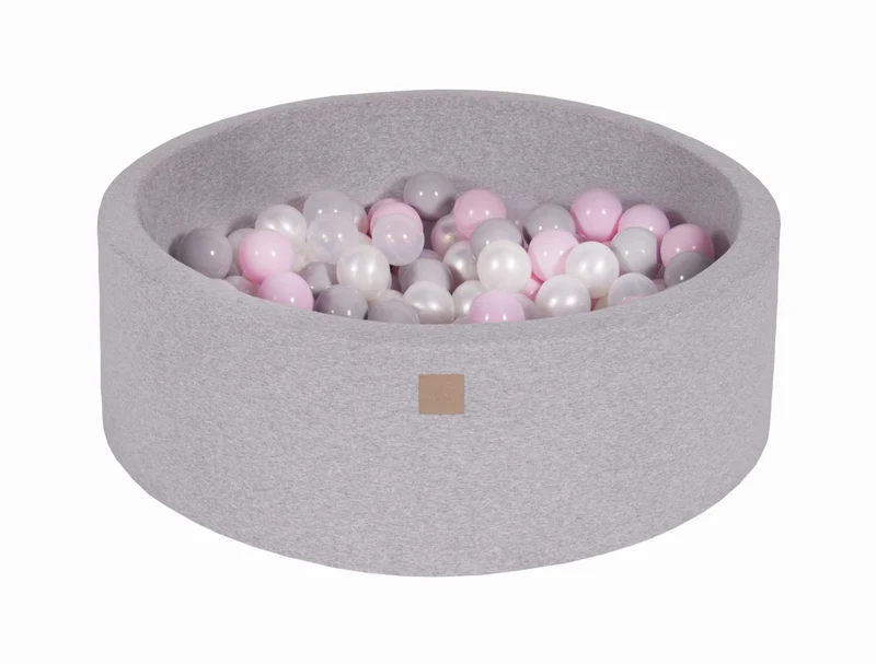 Piscine avec boules MeowBaby roses, grises, transparentes et blanc perle