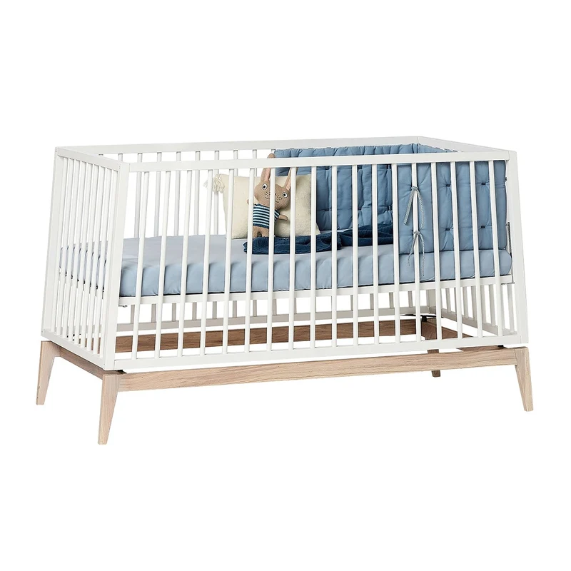 Berceau Transformable Luna 70x140 Blanc / Chêne Leander