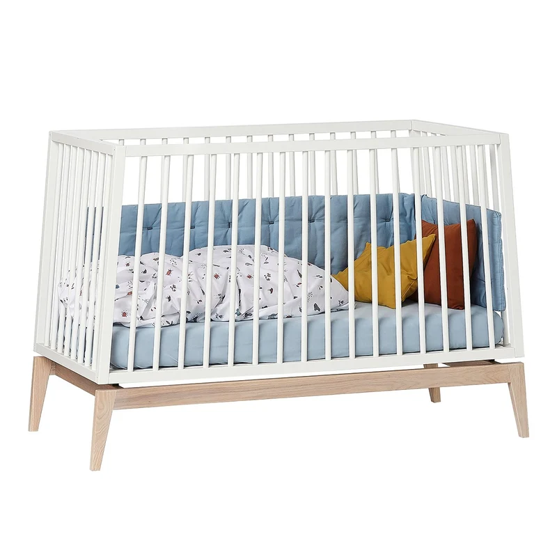 Berceau Transformable Luna 60x120 Blanc / Chêne Leander
