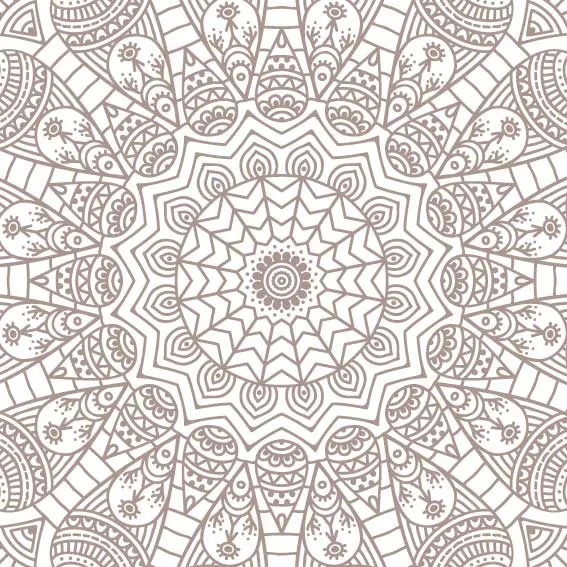 105x20 cm Tissu Adhésif Mandala Taupe
