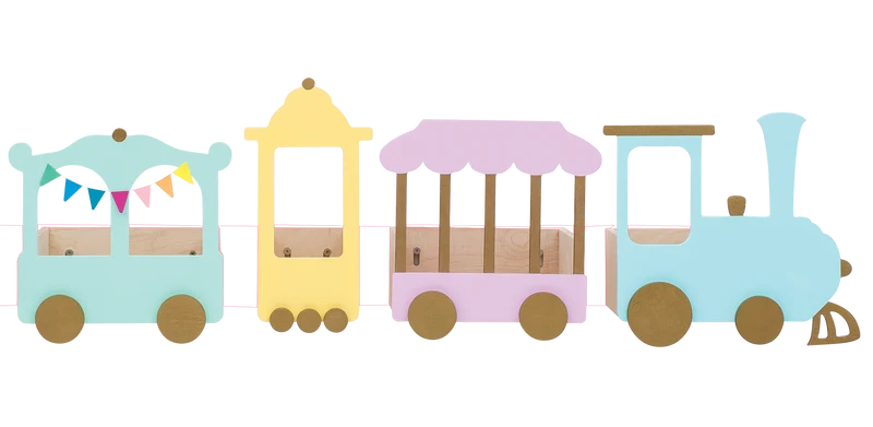 Étagère de train de cirque de Varsovie rose pastel