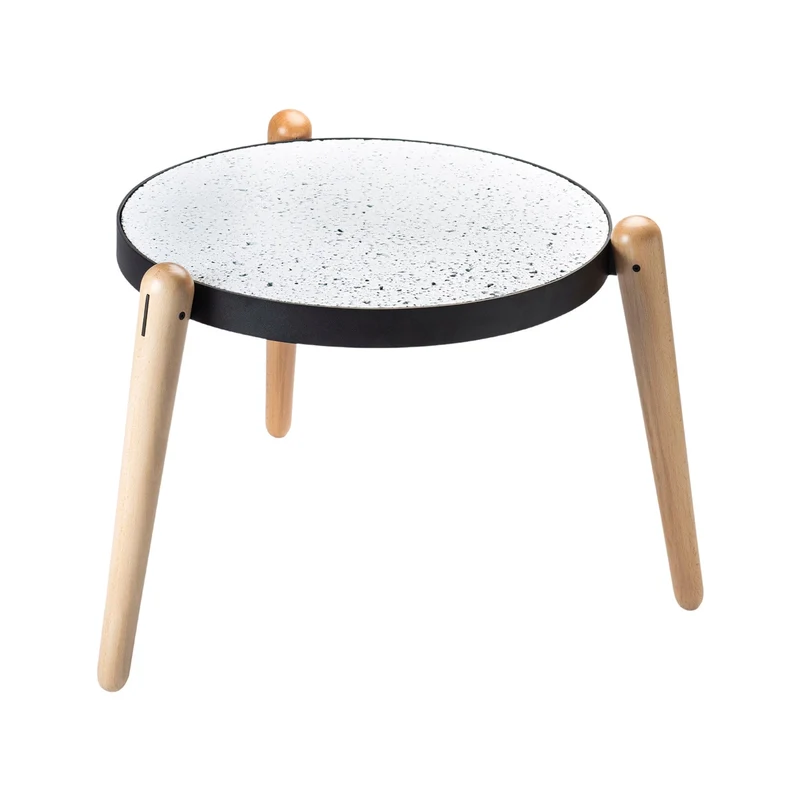 Marble, Steel and Wood Coffee Table TRIS by Luca Maci