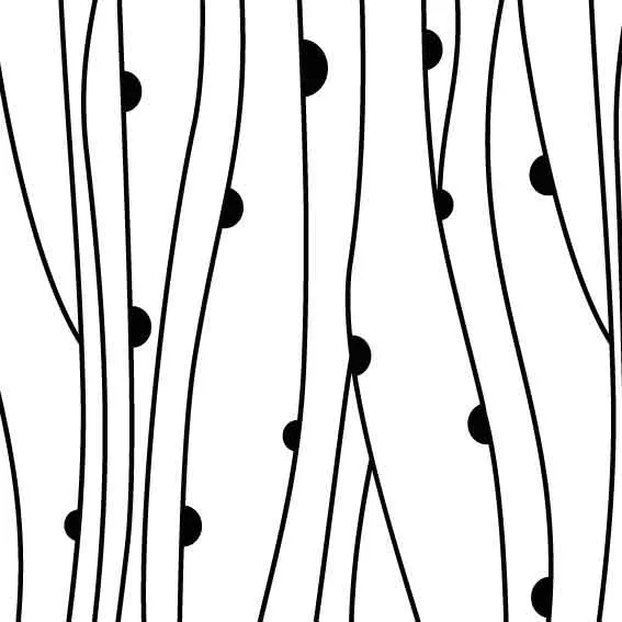 50x199,5 cm Vinyle Nature Fond blanc Noir