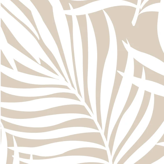 Tissu Adhésif Feuilles Tropicales 50x300 cm Ecru