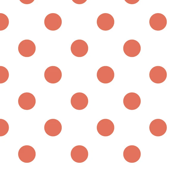 50x100 cm Vinyle Polka Dot Brique Fond Blanc