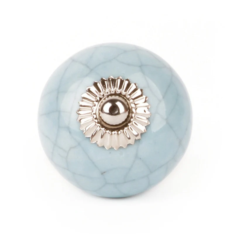 Grand bouton Shabby bleu