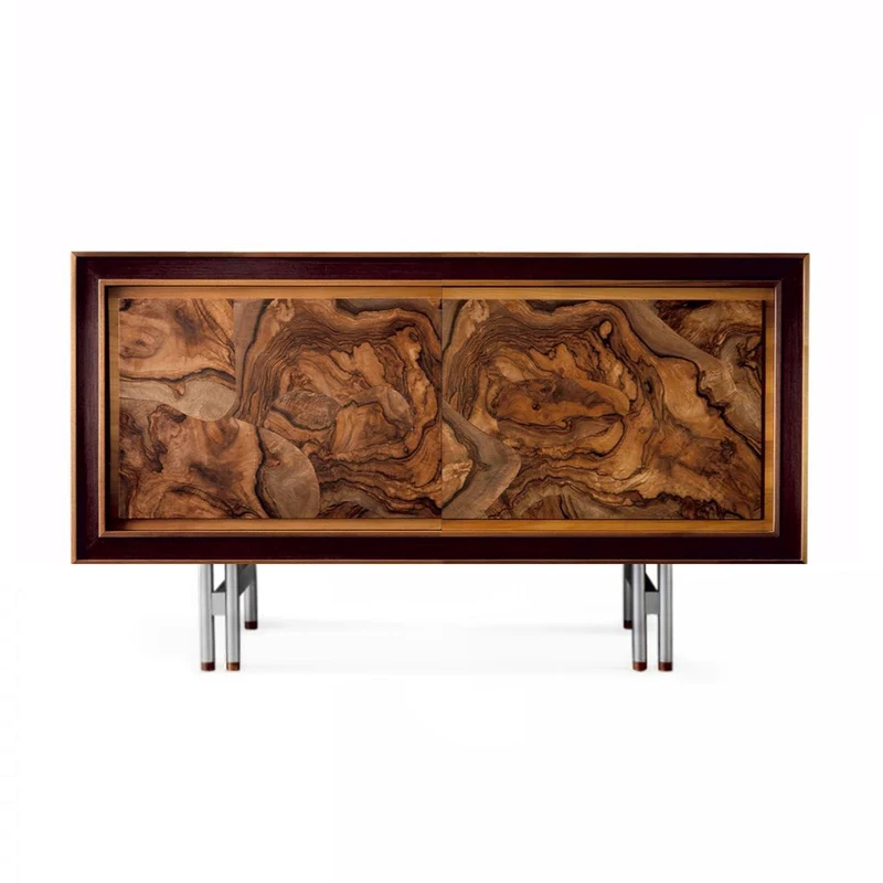 Walnut Wood Sideboard QUADRA Radica Doors by Dale Italia
